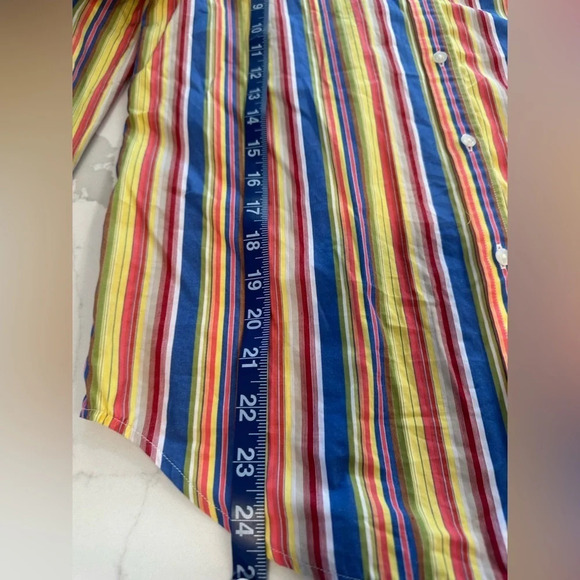 Lauren by Ralph Lauren Multi-Color Striped Button Up Cotton Blouse SZ S M0342 - Picture 8 of 9